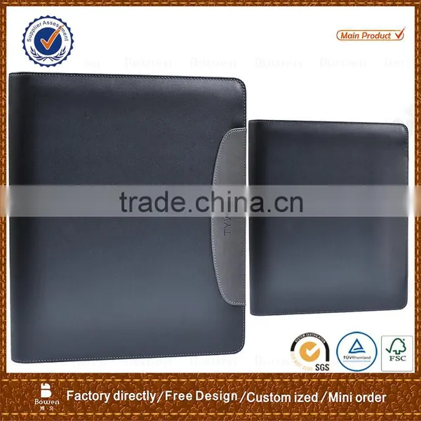 China Supplier L Shape Metal6 Ring Binder Leather File Folder,conference Folder photo-3