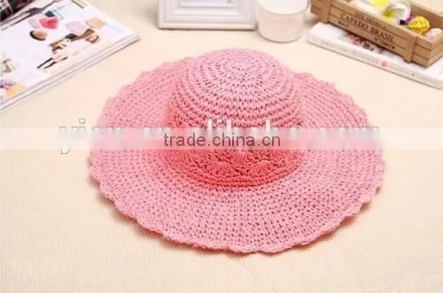 2016 Fashion Beach Hot Sale Young Girl Raffia Straw Hat Factory Direct Latest Cheaper OEM Raffia Straw Hat Wholesale photo-3