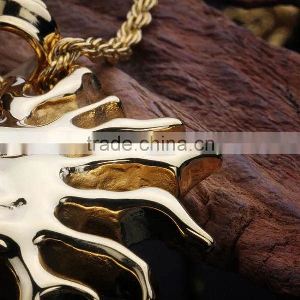 Fashion Stainless Steel Gold Plated Sun Moon Pendant photo-3