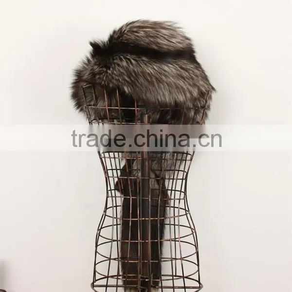 New Style Fashion Real Silver Fox Fur Long Scarf 1323 photo-2