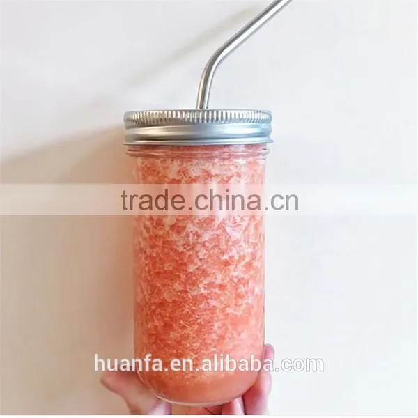 Best Selling Products of Wholesale Glass Diamond Mason Jar With Silver Lid and Straw Stockage photo-5
