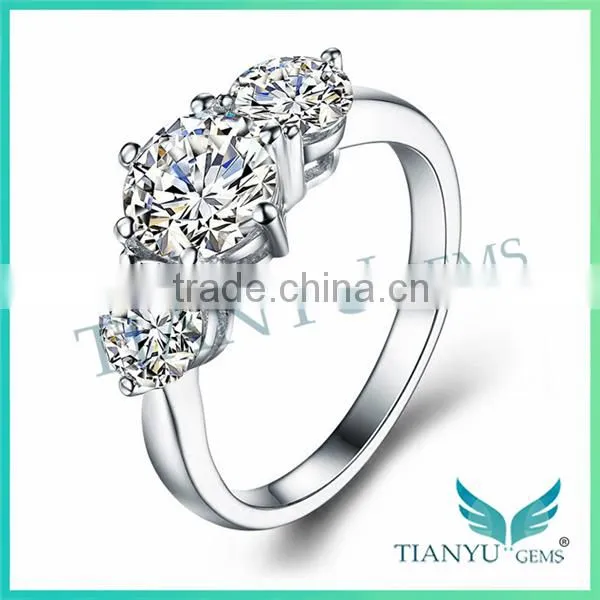 925 Sterling Sliver Wedding Rings 10 Hearts & Arrows VVS1 E-F 1Carat Moissanite Rings photo-2