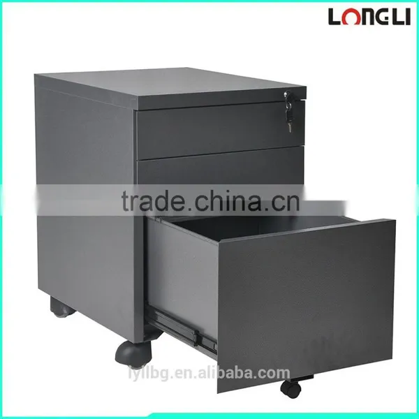 3 Drawers Movable Steel Filing Cabinet , Office Desk Under Mobile Pedstal photo-4