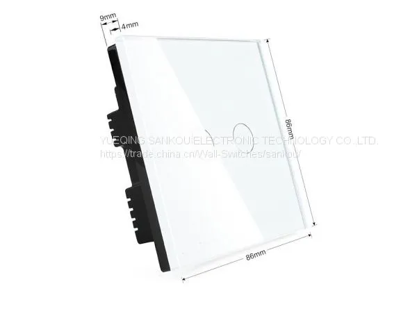 UK Standard Two Gang One Way Crystal Glass Panel Touch Light Switch,110V/250V Wall Switch photo-2