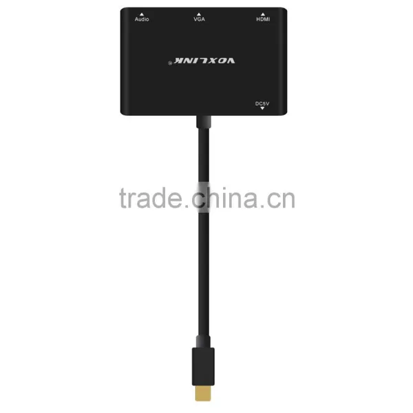 VOXLINK Mini DisplayPort Turn VGA / Audio / HDMI 4K 3in1 Adapter Cable Black photo-6