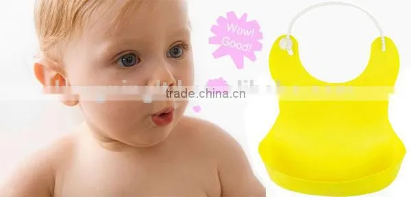 Silicone Baby Waterproof Soft Bib Apron Pinafore Feeding Spill Food Collector Holder photo-5