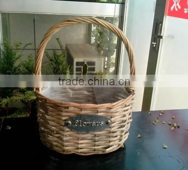 HOT 100%Handmade Natural Willow Flower Baskets Wicker Flower Plant Basket photo-5