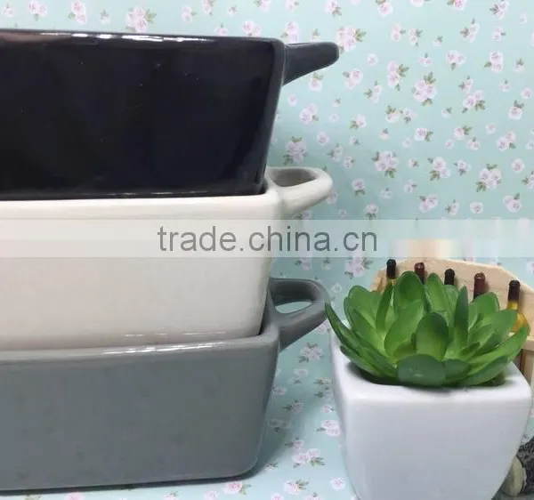 2015 Stocked Cheap Daily Use Colored Square Porcelain Bakeware Plate photo-5