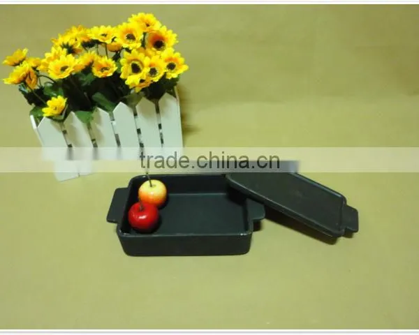 Wholesale Daily Use Square Black Porcelain With Lid Ceramic Bakeware photo-2