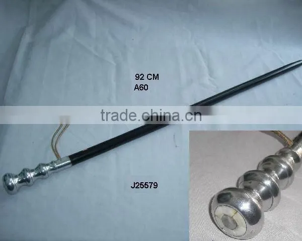Wooden Walking Stick Aluminium Handle and Mother of Pearl Inlay