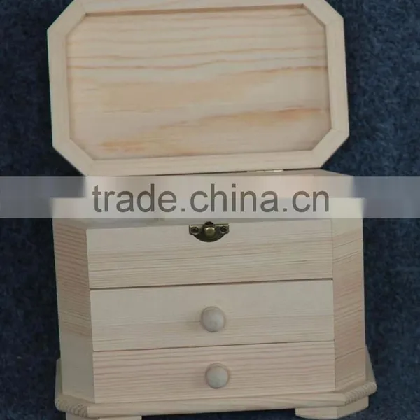 Unfinished Wood Desktop Organizer Jewelry Box photo-2