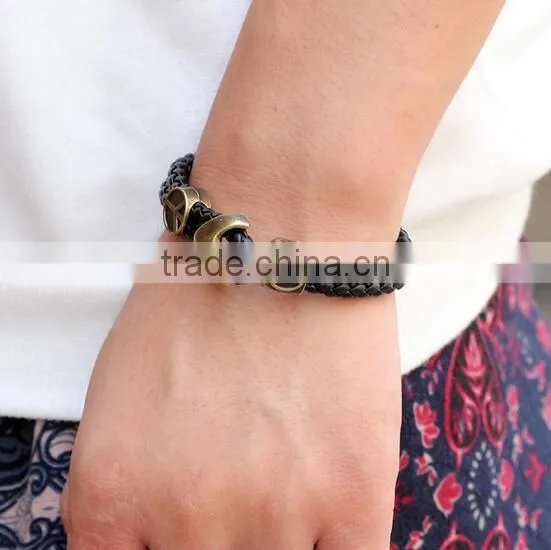 Fashion Bracelet Men Leather Bracelet Anchor Bracelet photo-2