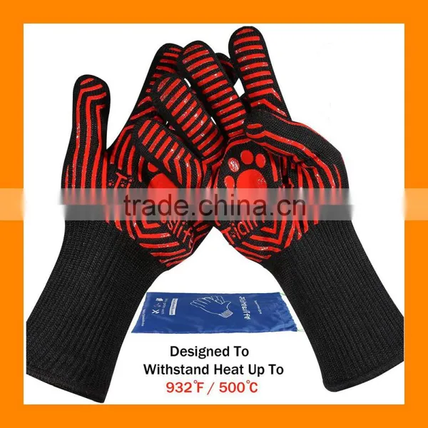 932F Heat Resistant Oven Mitts Kitchen Heatproof BBQ Cooking Grilling Welding Baking Protective Gloves photo-3