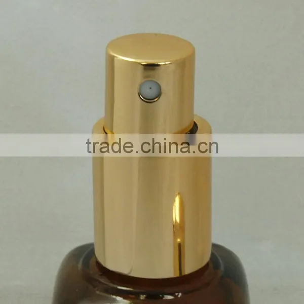 50ml Oil Spray Bottle Square Amber Oil Spray Bottle With Gold Aluminum Sprayer and Cap photo-3