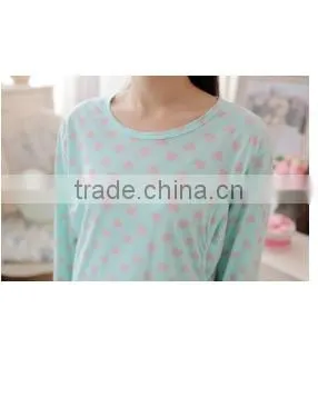 Loving Heart Maternity Nursing Long Sleeve Pajamas Loungewear Dress photo-4