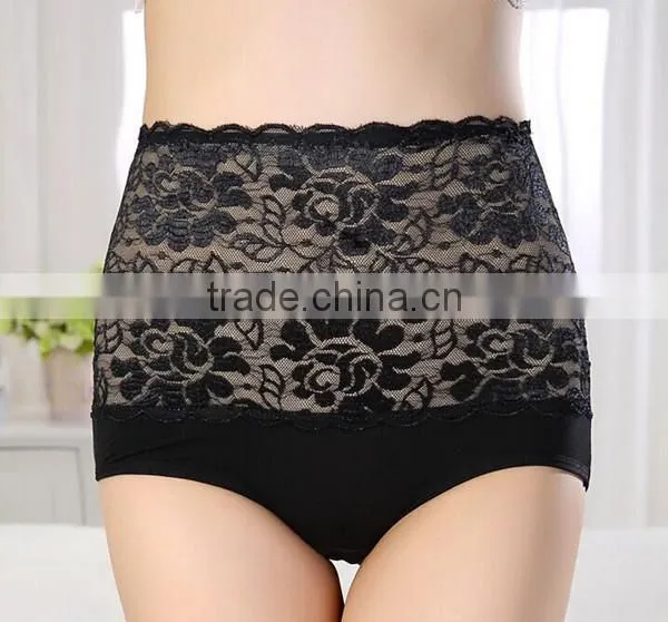 Abdomen in and Lift the Hips Big Sizes With Bamboo Fiber Control Briefs Lace Sexy Briefs in Women photo-2
