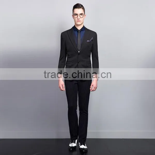 Formal Business Mens Slim Fits Blazer Business Black photo-2