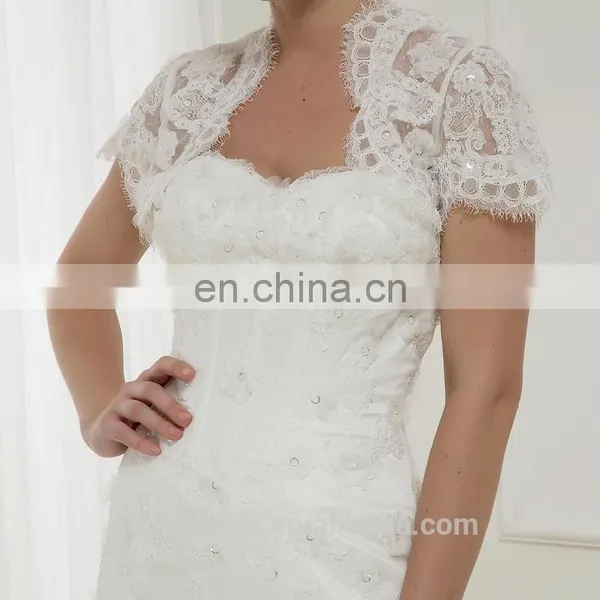EBX-131 Detachable Jacket Lace Sweetheart Corset Lace Sequin Two Layers Skirt Lace Mermaid Bridal Wedding Dress photo-3
