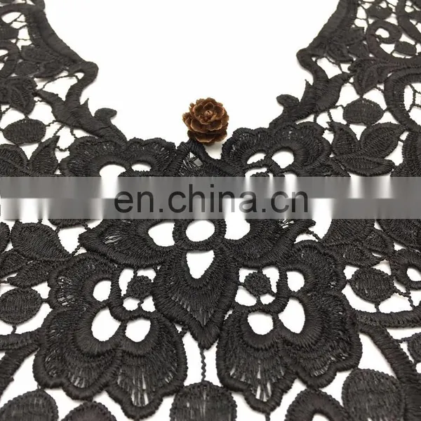 OLN14770 Elegant Black Neck Lace Hand Embroidery Designs for Girls Dress photo-3