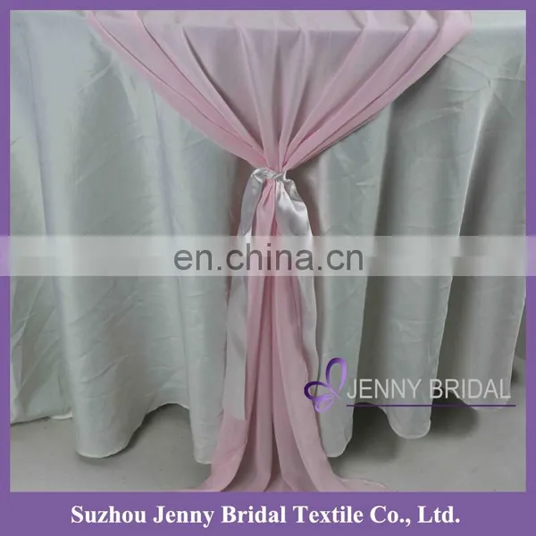 TR018#147 Blush Chiffon Fabric Satin Table Covers and Runners Wedding photo-2
