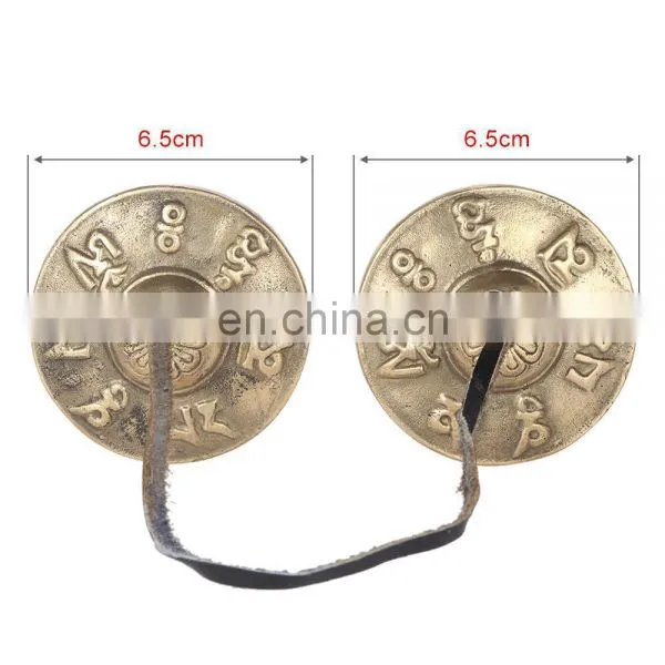 2.6in Handcrafted Tingsha Cymbal Bell W/Striker for Buddhism Meditation Old Tibet Tibetan Buddhist Bronze Tingsha Cymbals photo-5