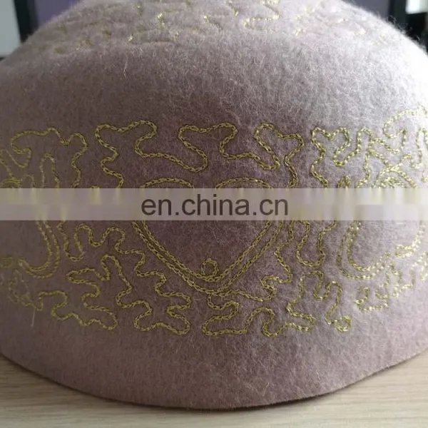 New Product Women and Men Embroidery Wool Muslim Hat