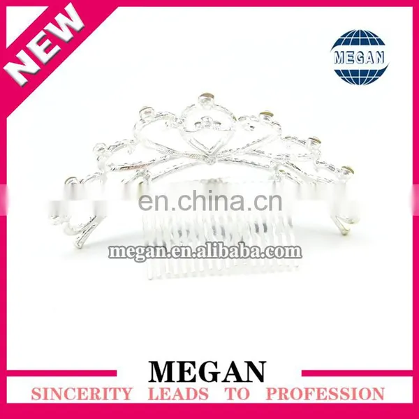 Wholesale Silver Plated Wedding Bridal Tiara Rhinestone Crystal Crown With Hair Comb photo-2