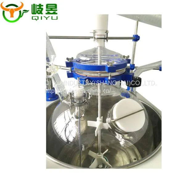 Heating Control Chemical Continuous 100L Glass Cylinder Flter Single Layer Reactor photo-4