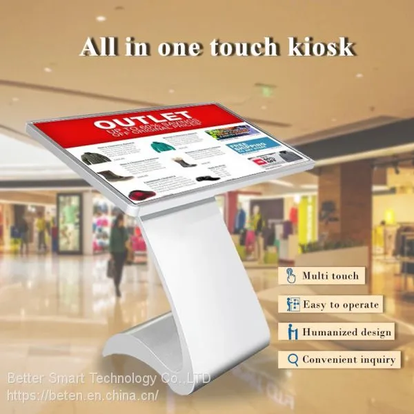 Interactive Touch Screen Display Floor Standing Kiosk 32'' 43'' 49