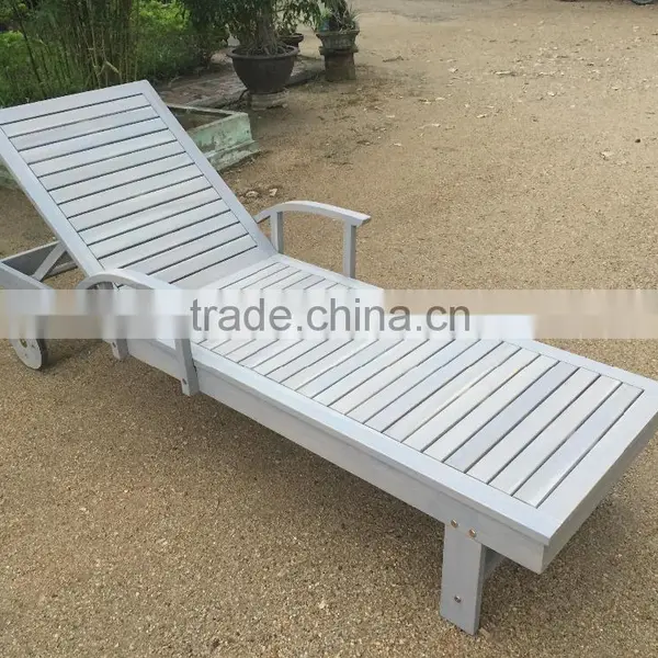 BEST QUALITY - White Wash Sun Lounger - Outdoor Furniture photo-2
