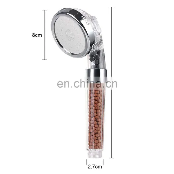 Plastic Water Saving High Pressure Handheld Shower Head in Wall