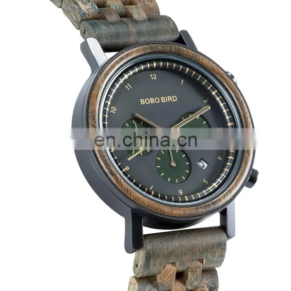 BOBO BIRD OEM Creative Natural Bamboo Wood Watches Men Fashion Multifunction Quartz Wood Watch photo-5