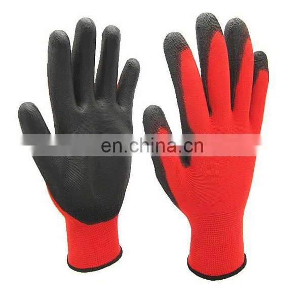 Hot Sale Wholesale 13 Gauge General Purpose Anti Slip Polyester Knit Double Nitrile Palm Coated Safety Gloves For Work