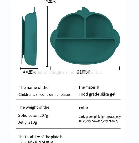 Silicone Plate of Monkey Shape Three Lattice for Baby and Kids Anti-impact photo-3
