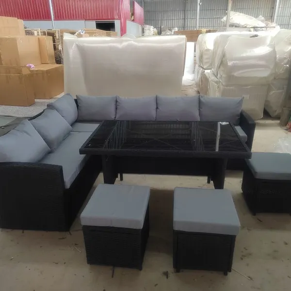 Nordic Style High Quality PE Rattan Sofa Set Modern Outdoor Rattan Sofa Set Leisure Used Garden Parties Sofa Sets photo-5