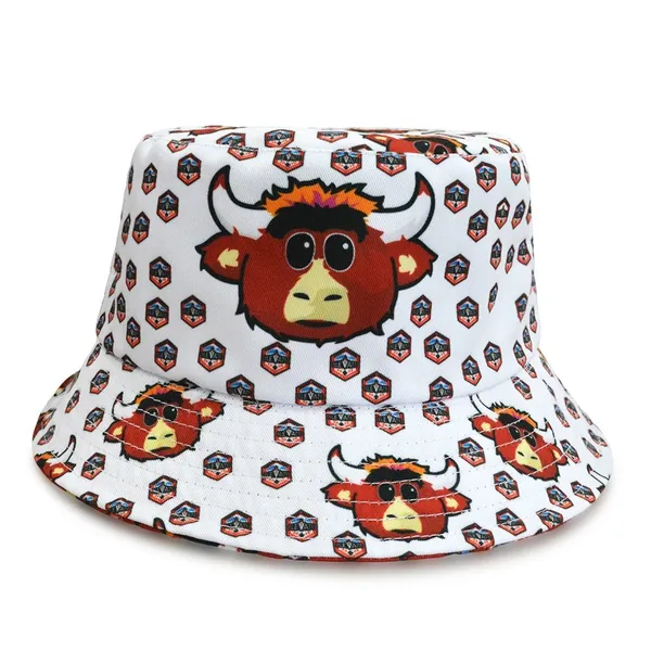 Two Color Full Print Bucket Hat Lightweight Polyester Sun Hat Wide Brim Outdoor Fisherman Cap Custom Printed photo-2