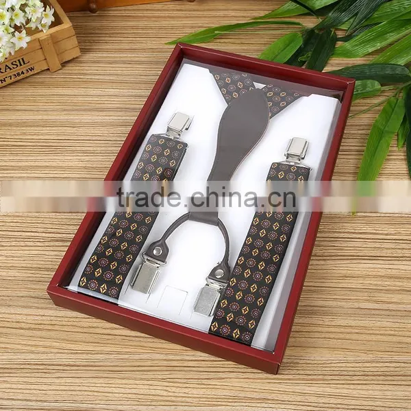 High Quality 4 Buckles Adult Suspenders Man Braces Luxury 3.5cm Mens Suspender