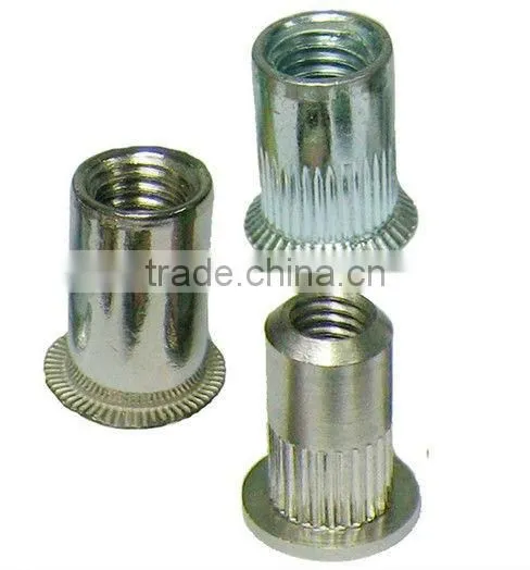 Flat head insert nut/internal threaded rivet nut