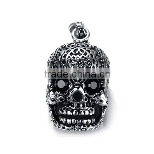 Stainless Steel Skull Jewelry for Men Punk Pendant Necklace Skull Head Necklace Supplier's Choice photo-3