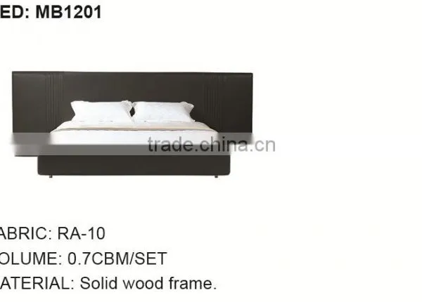 Hot Sale Solid Black Walnut Wood Full Grain Leather Dubai Bed Furniture Bed Room Furniture MB1201 photo-2