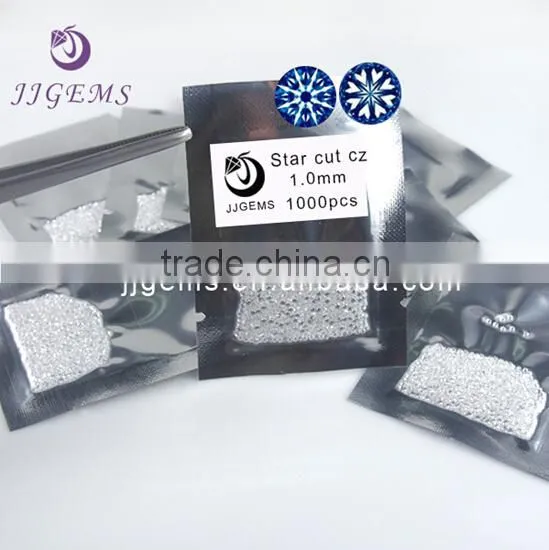 Hight Quality Decorative 1.0 1.5mm Star Cut White Synthetic Micro Pave Casting cz photo-2