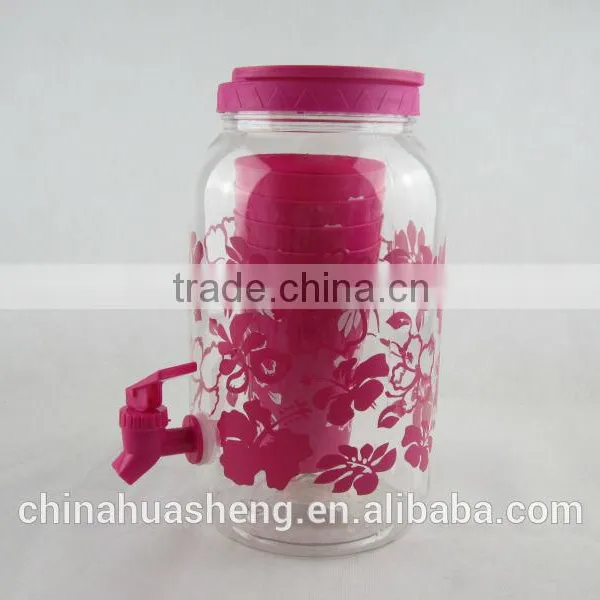 PET Plastic Sun Tea Jar BPA Free Jar 25 Pcs Party Drink Set Buffet Juice Dispenser With Coasters, Tumbers, Ice Cubes and Stirs photo-3