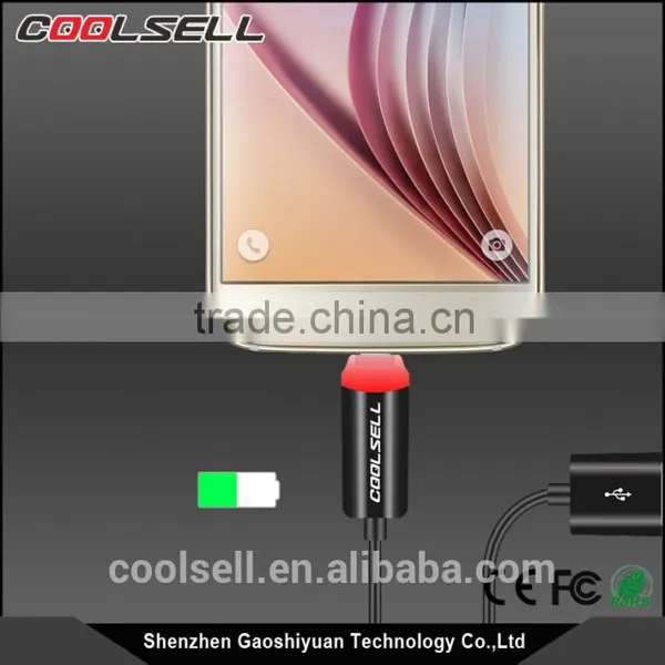 Special Design Coolsell LED Light Micro USB Cable Reversible Mirco Cable With LED Light photo-4
