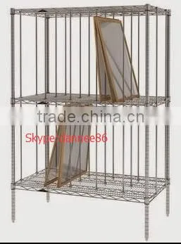 Three Sided 4 Shelf Cart 18"D x 36"W x 69"High With Rods and Tabs photo-4