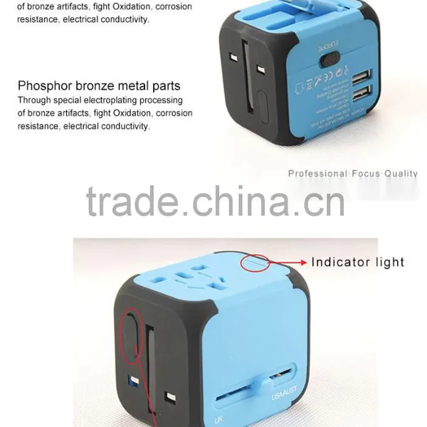 UK/US/EU Standard Universal Travel Adapter 5V 2.4A Output photo-3