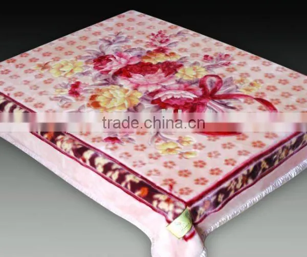 100% Polyester 2ply Printed Raschel Mink Blanket