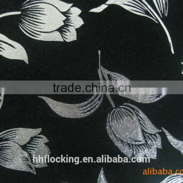 Knitted Polyester Print Flock Fabric for Upholstery photo-3