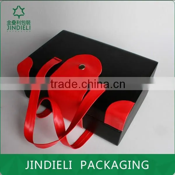 Fashion Design Rend and Black Leather Cosmetic Gift Box photo-3