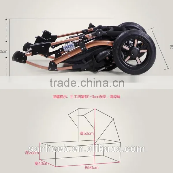 High-view, Aluminum Alloy, Shock Absorption, Portable and Foldable Stroller for Baby to Sit or Lie Down photo-3
