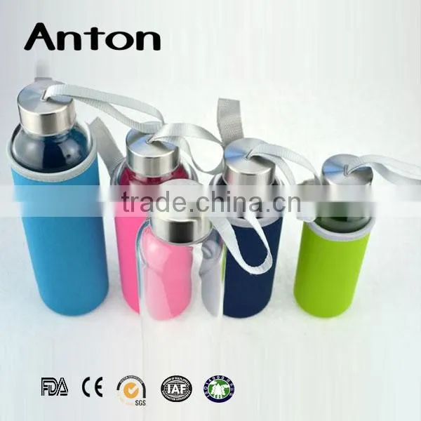 350-500ml High Borosilicate Glass Tea Bottle Water Bottle With Infuser Handmade Glassware OEM photo-3